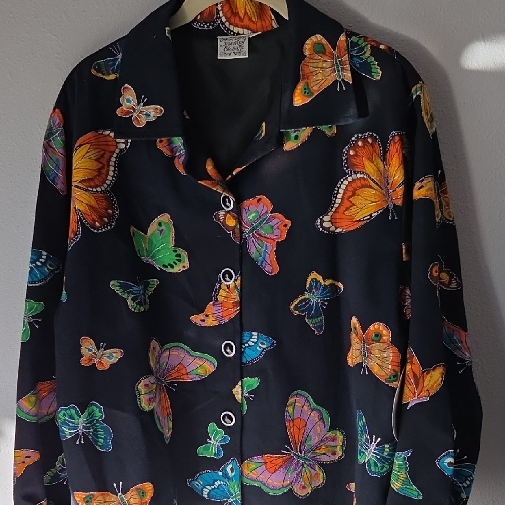 Parsley & Sage Orange and Black Patterned Shirt